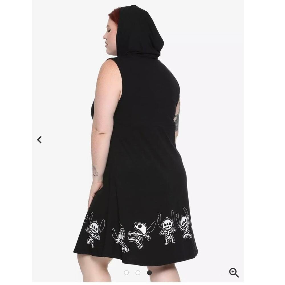 Hot Topic Plus Size 1 Disney Lilo & Stitch Hooded Skeleton Halloween Dress 1X - Picture 3 of 3